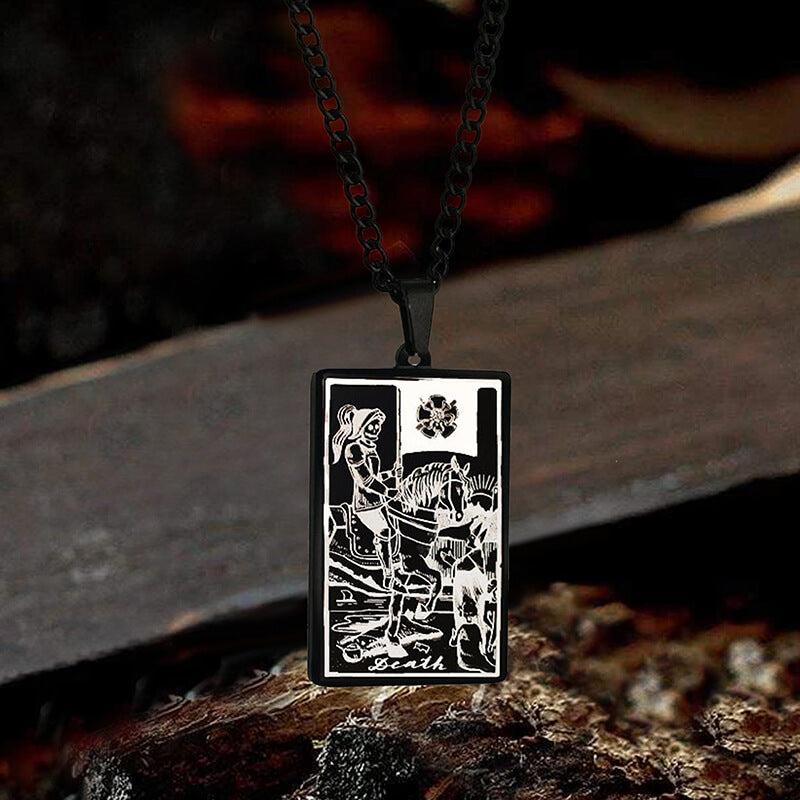 Death Major Arcana Tarot Necklace in Stainless Steel