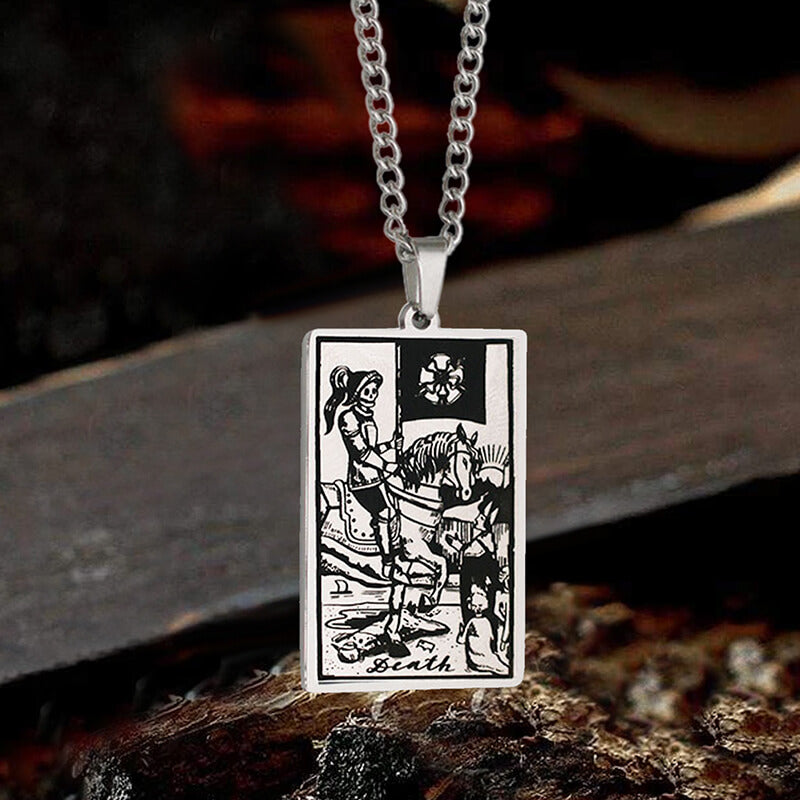 Death Major Arcana Tarot Necklace in Stainless Steel