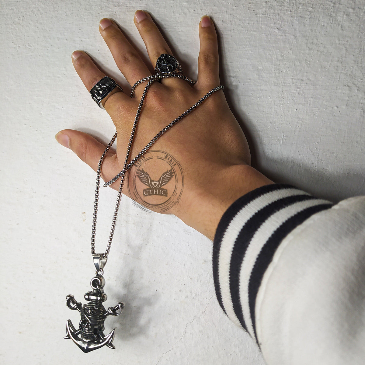 Death Pirate Pendant in Stainless Steel