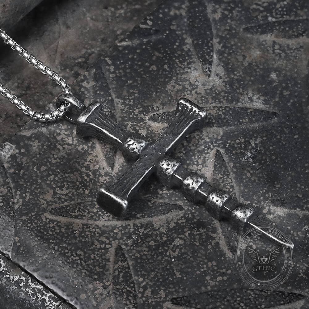 Deathly Skull And Cross Pendant in Stainless Steel