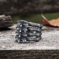 Detailed Vertebrae Ring in Stainless Steel