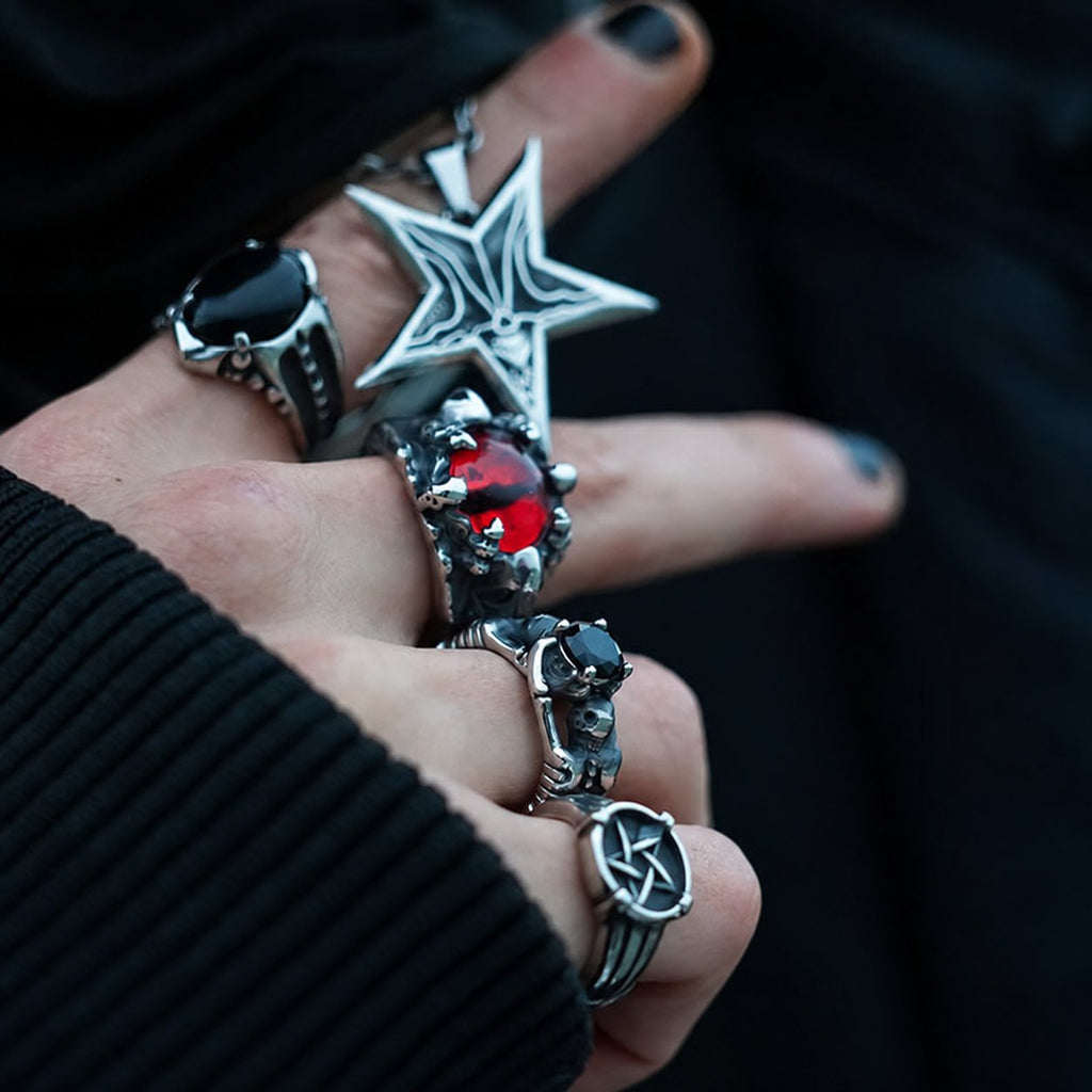Devil Satan Smile Stainless Steel Pentagram Necklace