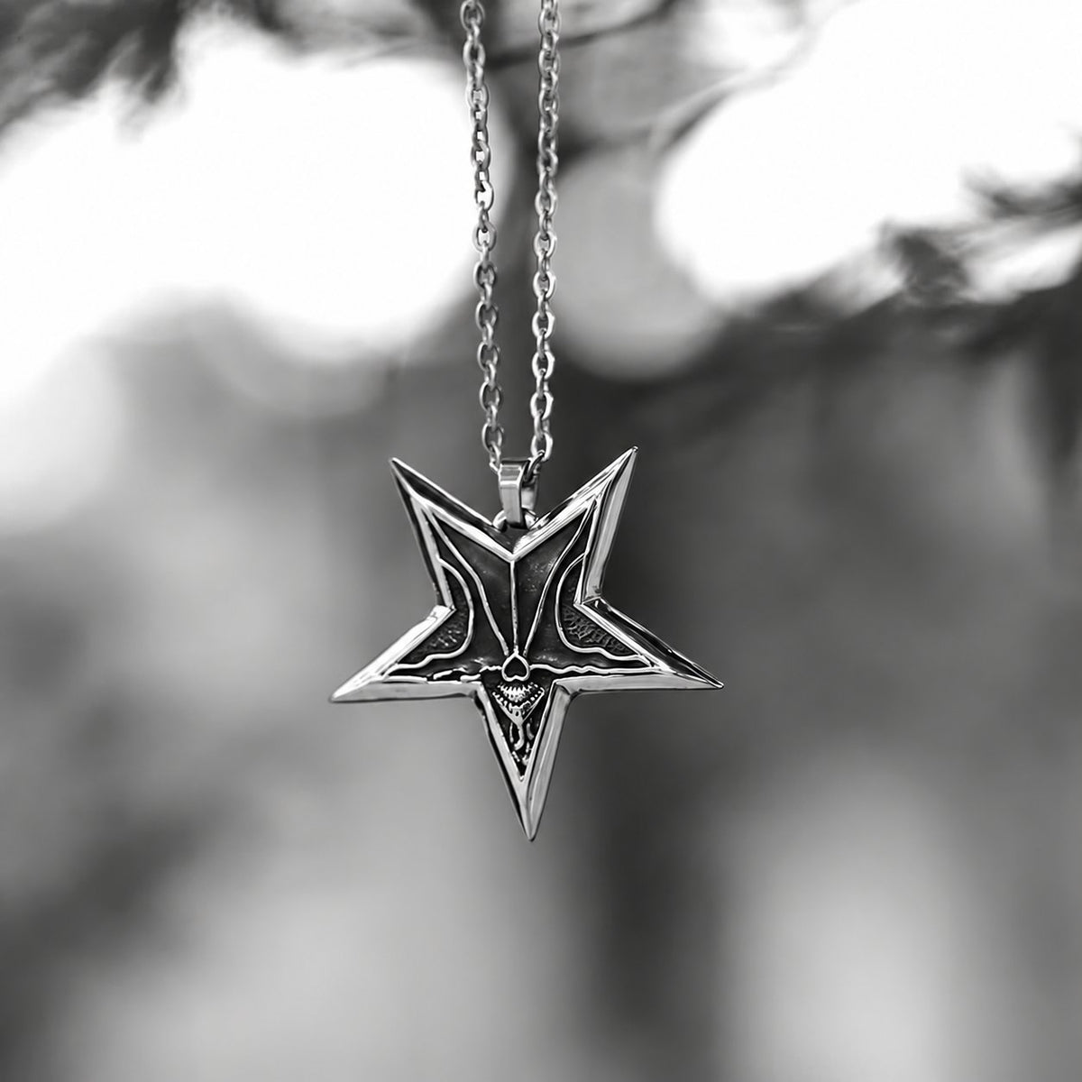 Devil Satan Smile Stainless Steel Pentagram Necklace