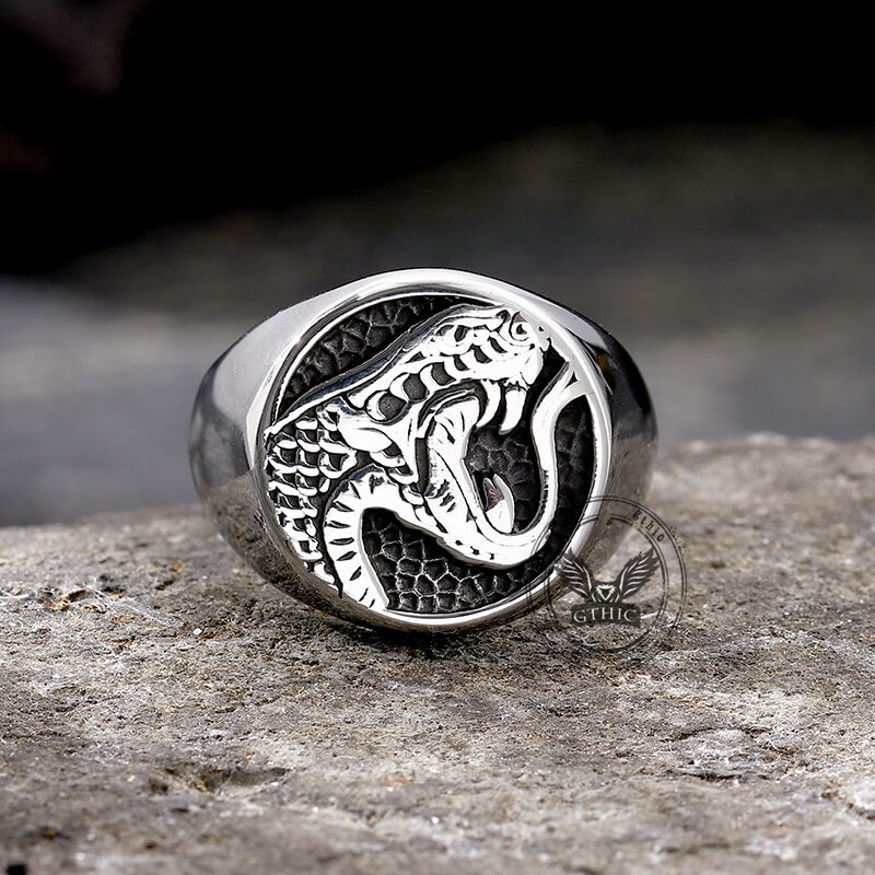 Domineering Cobra Snake Ring in Stainless Steel