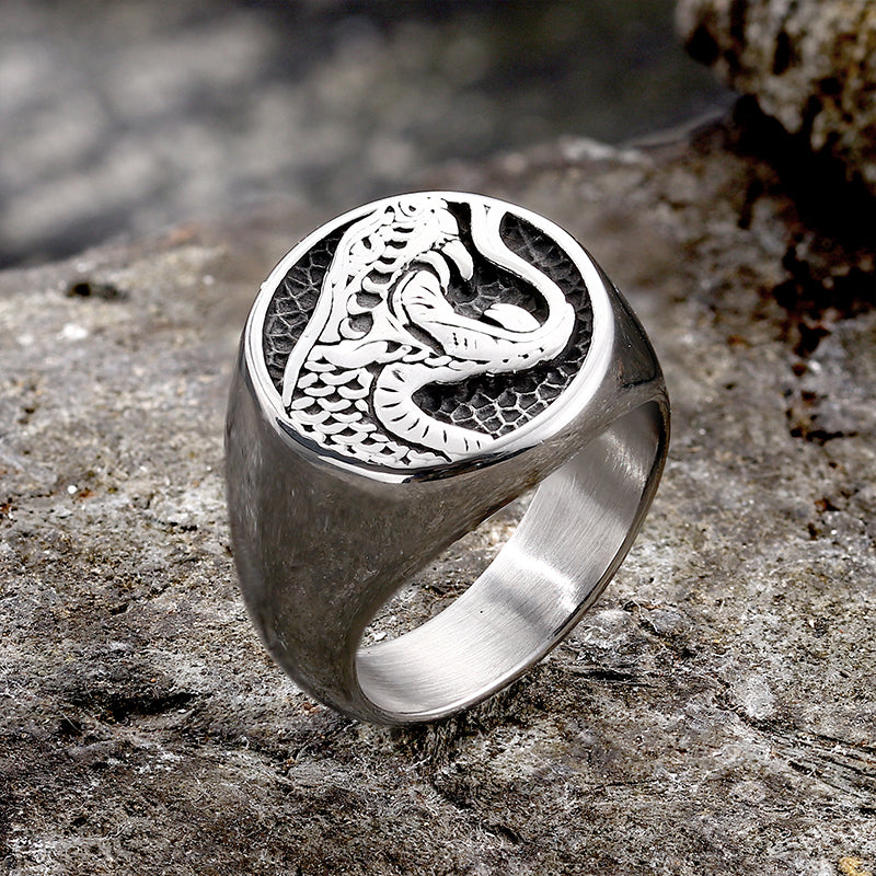 Domineering Cobra Snake Ring in Stainless Steel