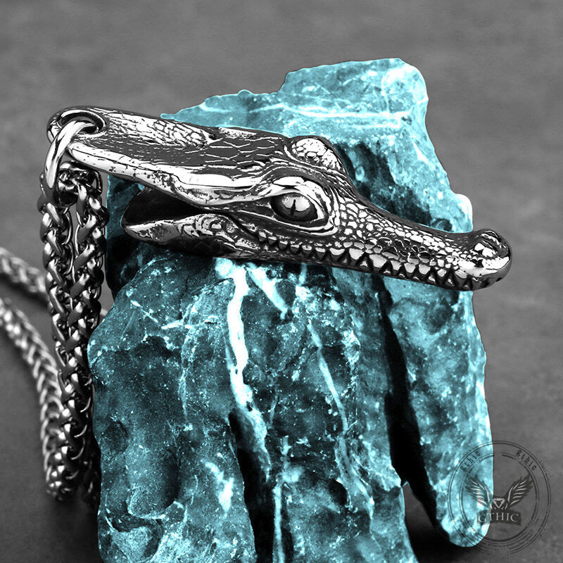 Domineering Crocodile Head Pendant in Stainless Steel