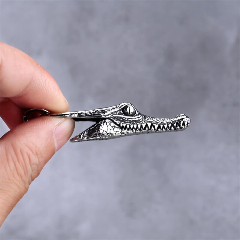 Domineering Crocodile Head Pendant in Stainless Steel