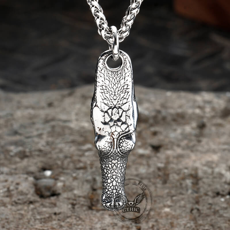 Domineering Crocodile Head Pendant in Stainless Steel