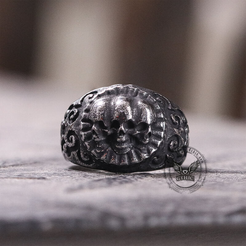 Domineering Skulls Ring in Stainless Steel