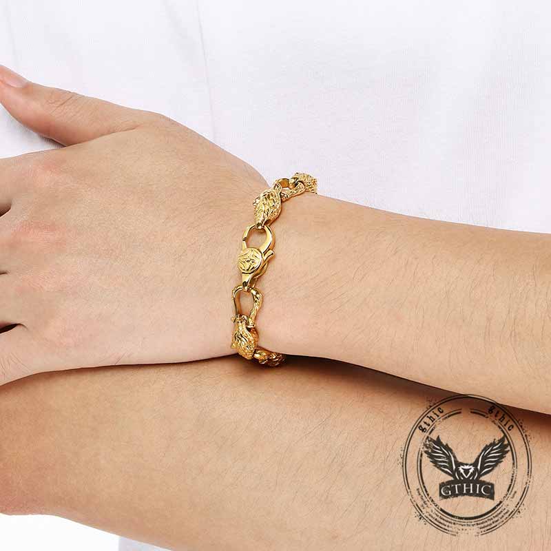 Domineering Wolf Head Bracelet in Stainless Steel