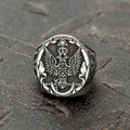 Double-Headed Eagle Ankh Ring in Stainless Steel