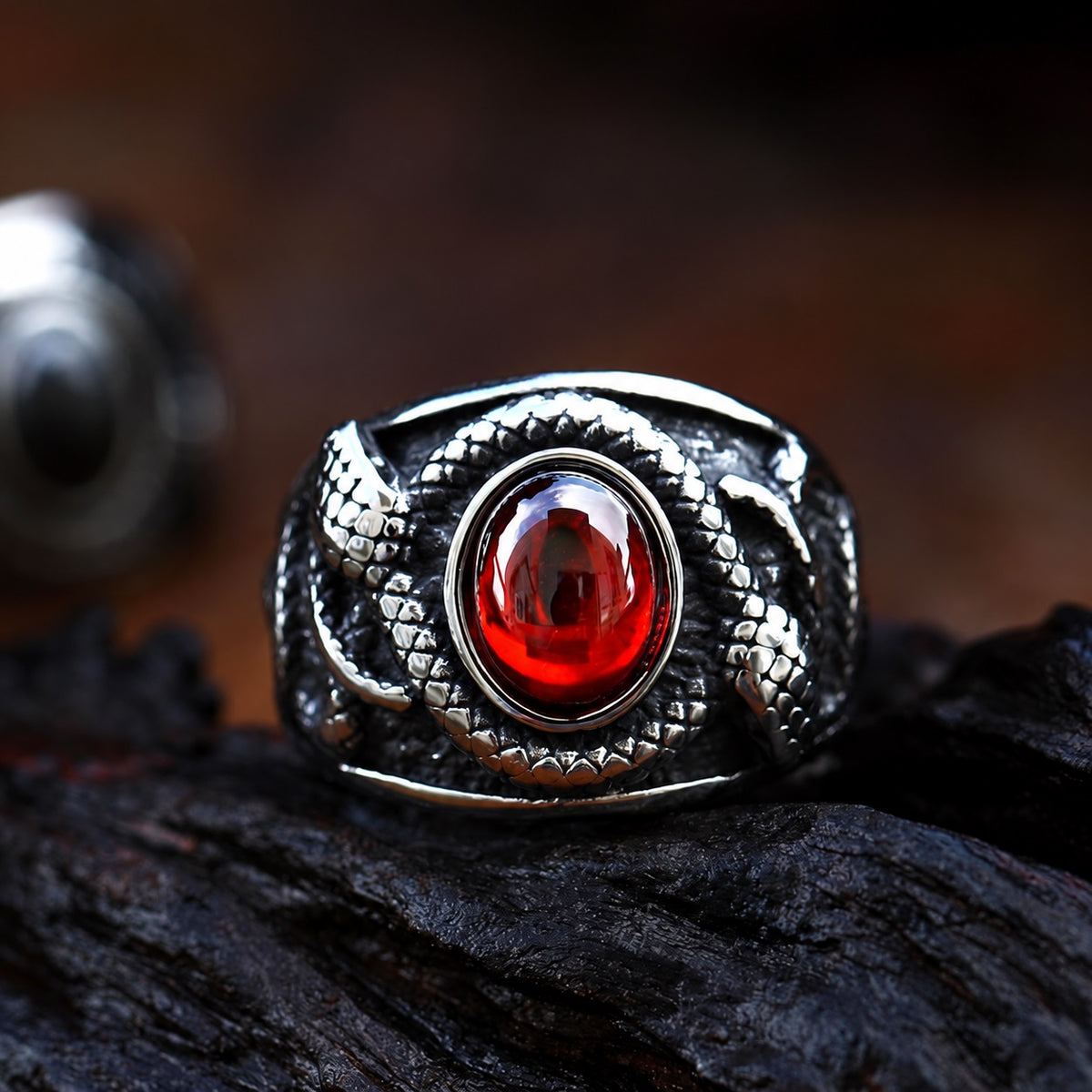 Double-headed Snake Ring in Stainless Steel