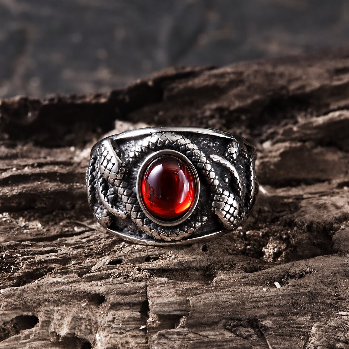 Double-headed Snake Ring in Stainless Steel