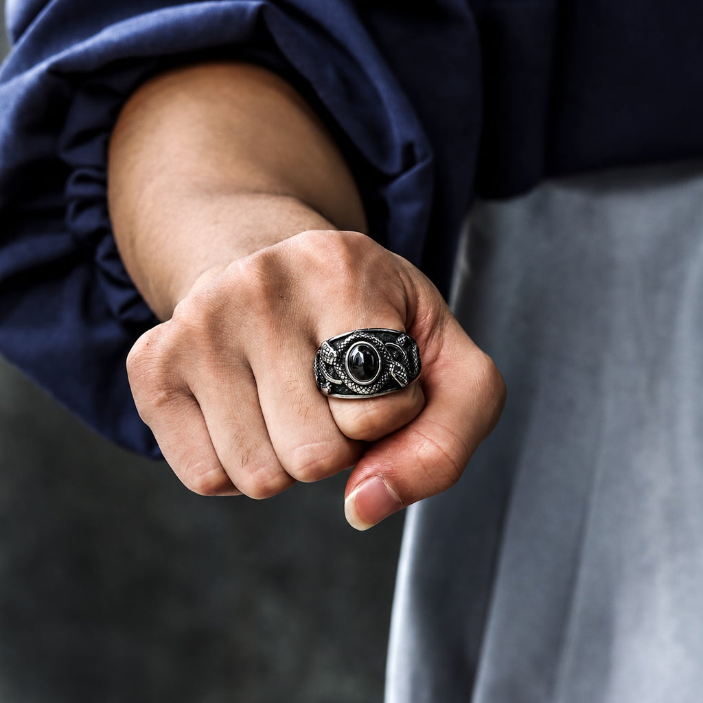 Double-headed Snake Ring in Stainless Steel
