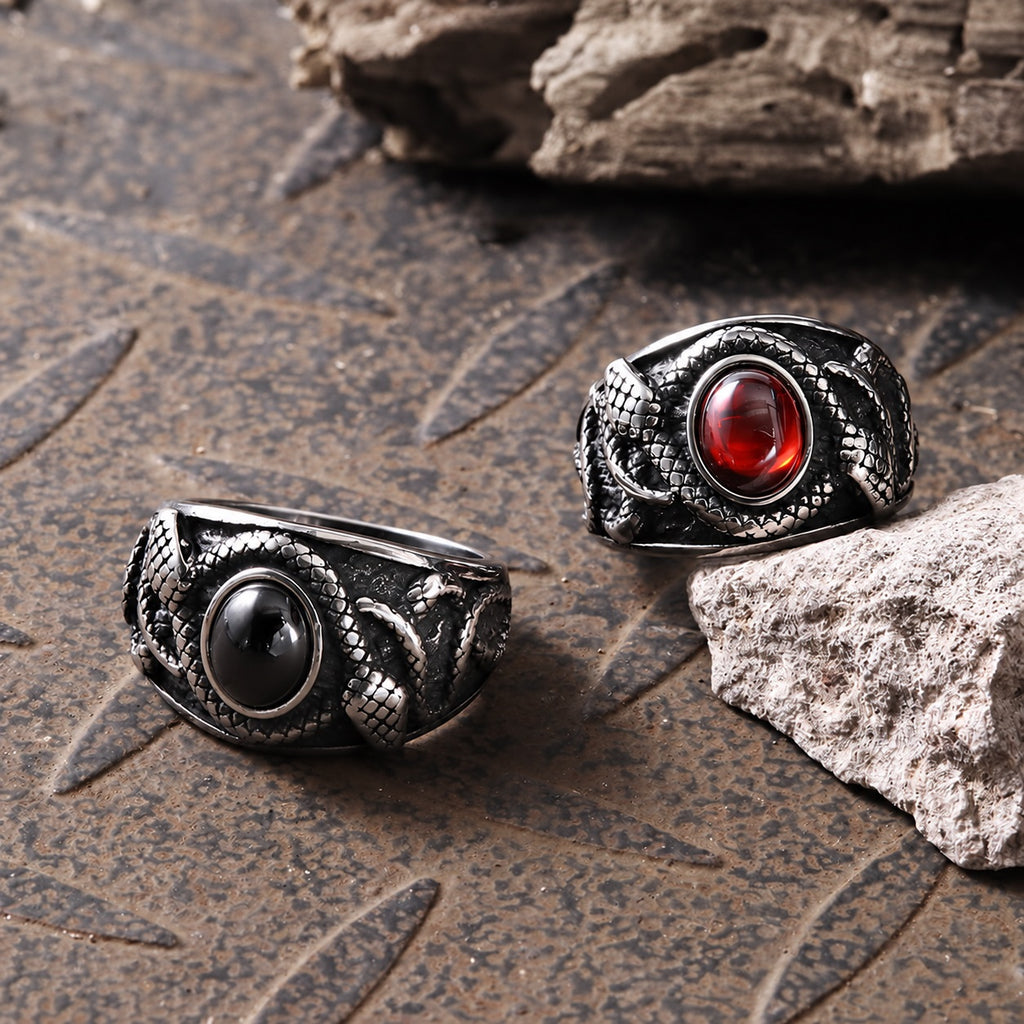 Double-headed Snake Ring in Stainless Steel