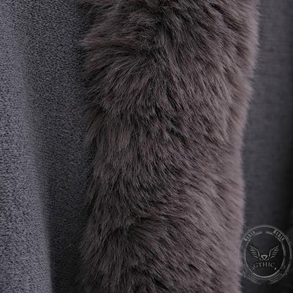 Double-Layered Faux Cashmere Cape Shawl