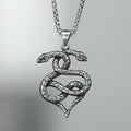 Double-Snake Winding Pendant in Stainless Steel