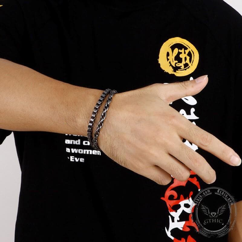 Double Chains Bracelet in Stainless Steel