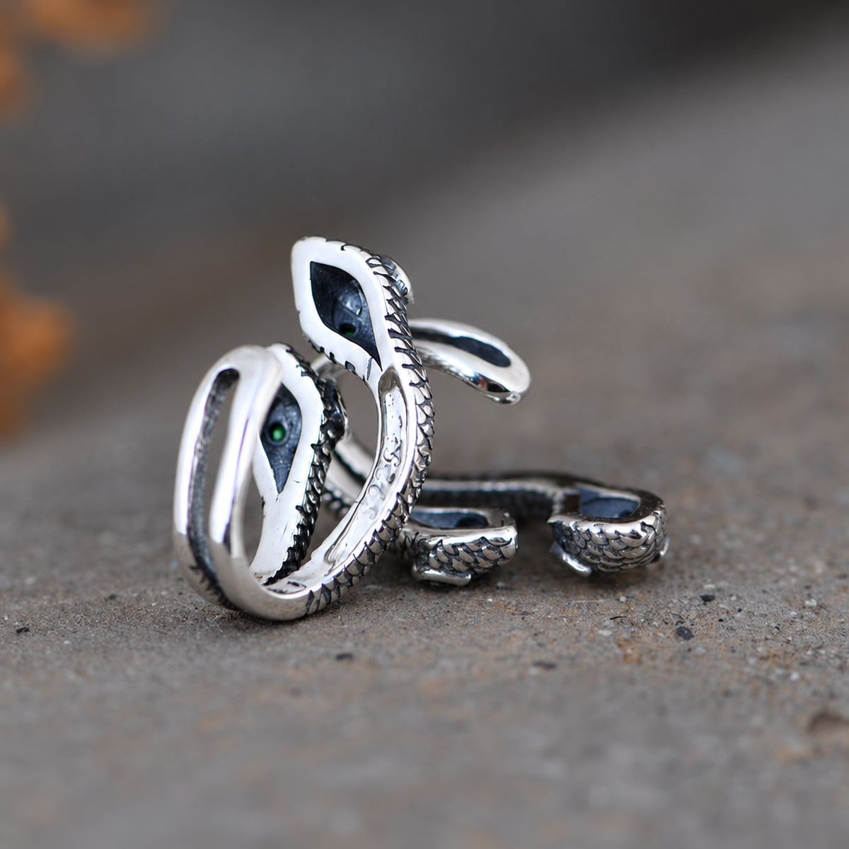 Double Snake Sterling Silver Ear Cuffs