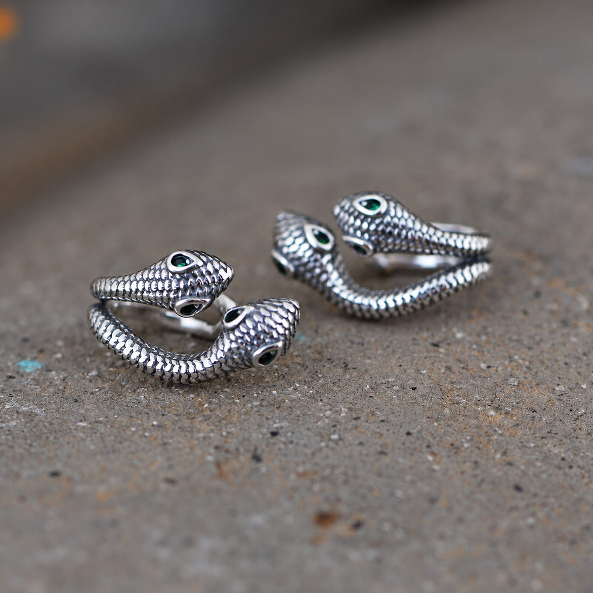 Double Snake Sterling Silver Ear Cuffs