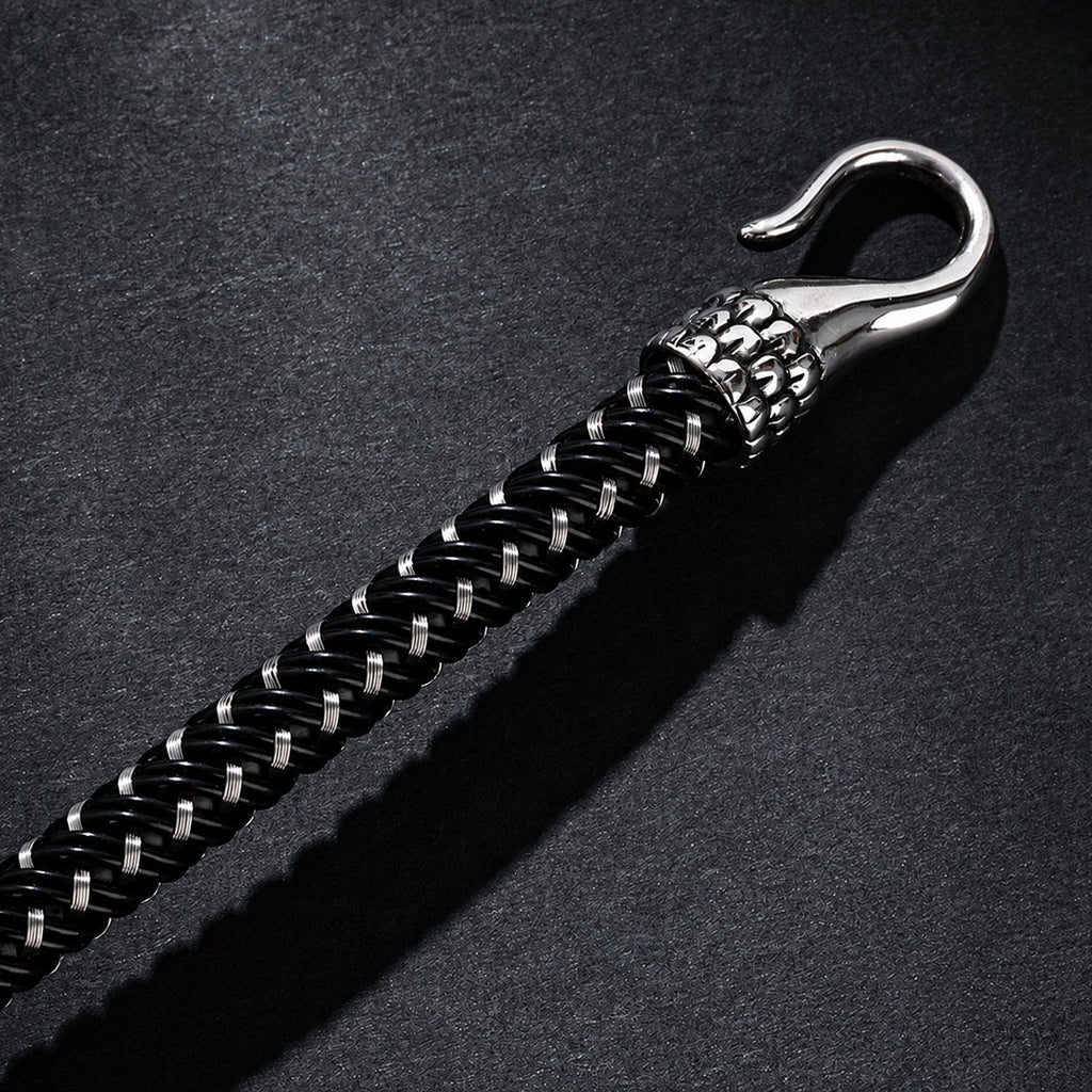 Dragon Clasp Stainless Steel Leather Bracelet