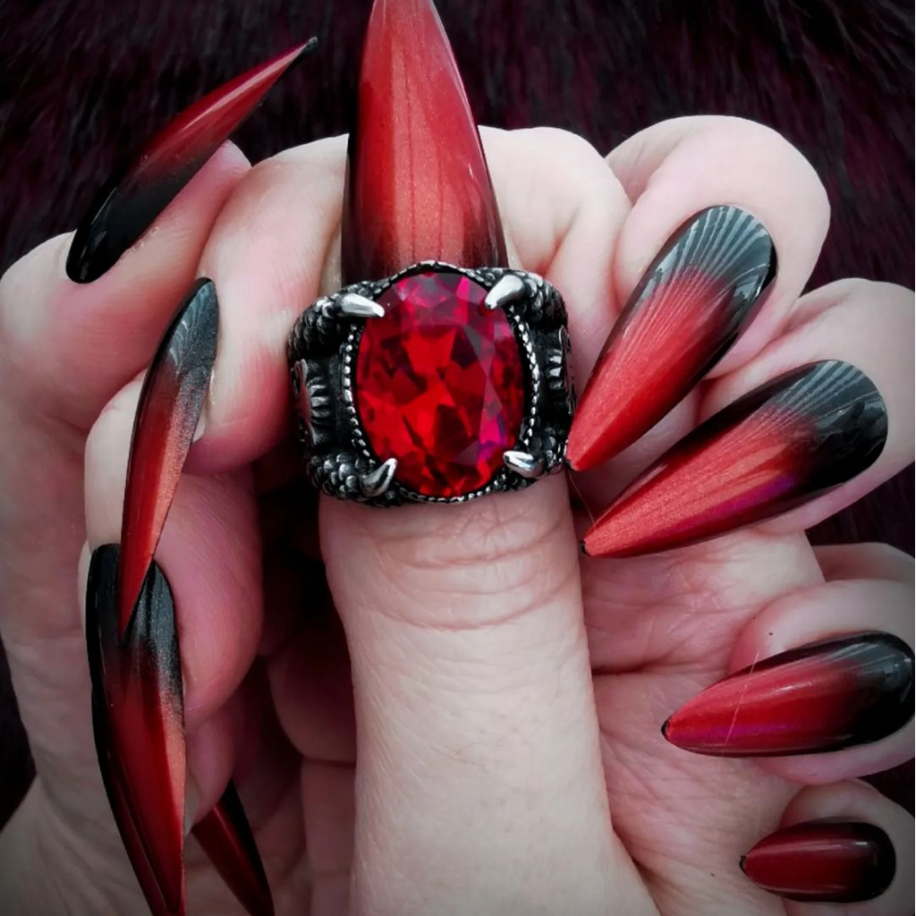Dragon Claw Gem Ring in Stainless Steel