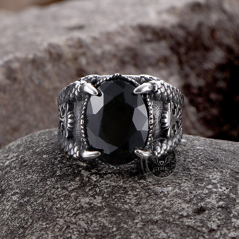 Dragon Claw Gem Ring in Stainless Steel