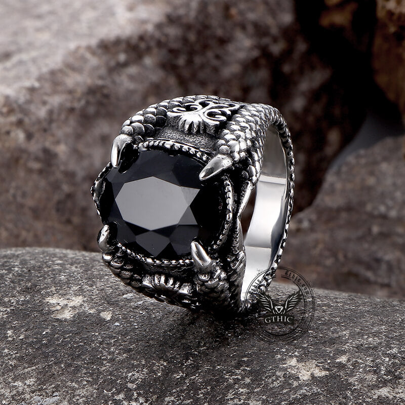 Dragon Claw Gem Ring in Stainless Steel