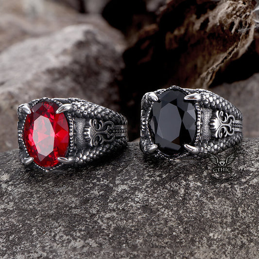Dragon Claw Gem Ring in Stainless Steel