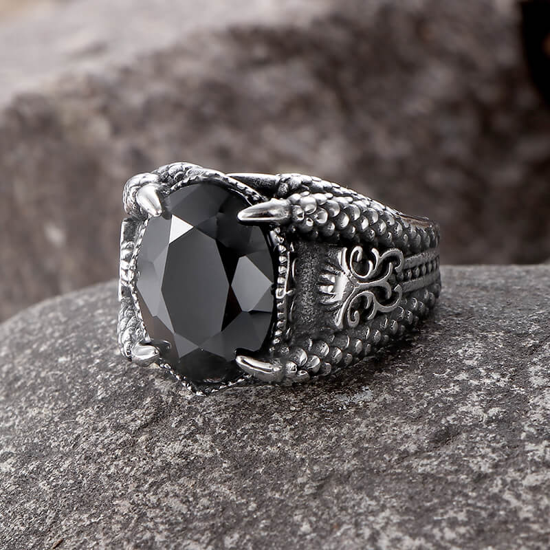 Dragon Claw Gem Ring in Stainless Steel