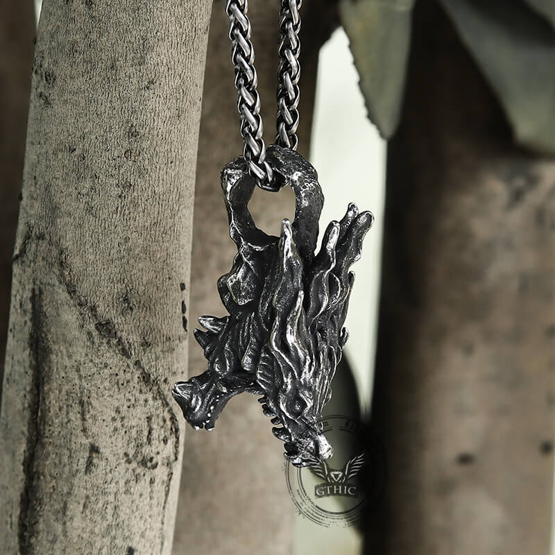 Dragon Head Pendant in Stainless Steel