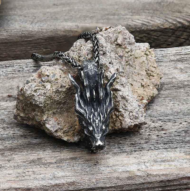 Dragon Head Pendant in Stainless Steel