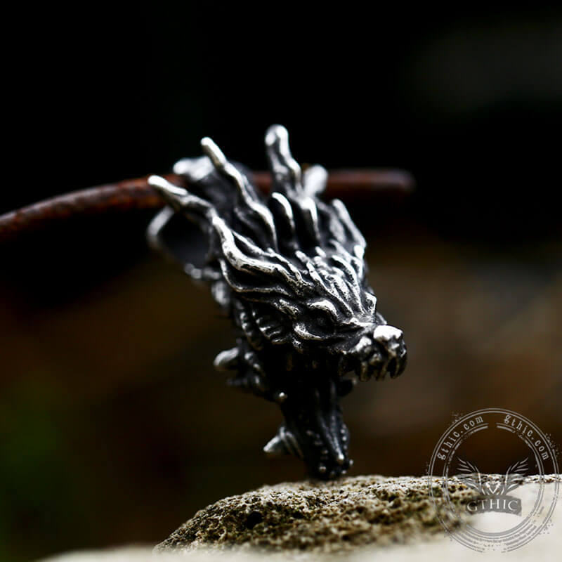 Dragon Head Pendant in Stainless Steel