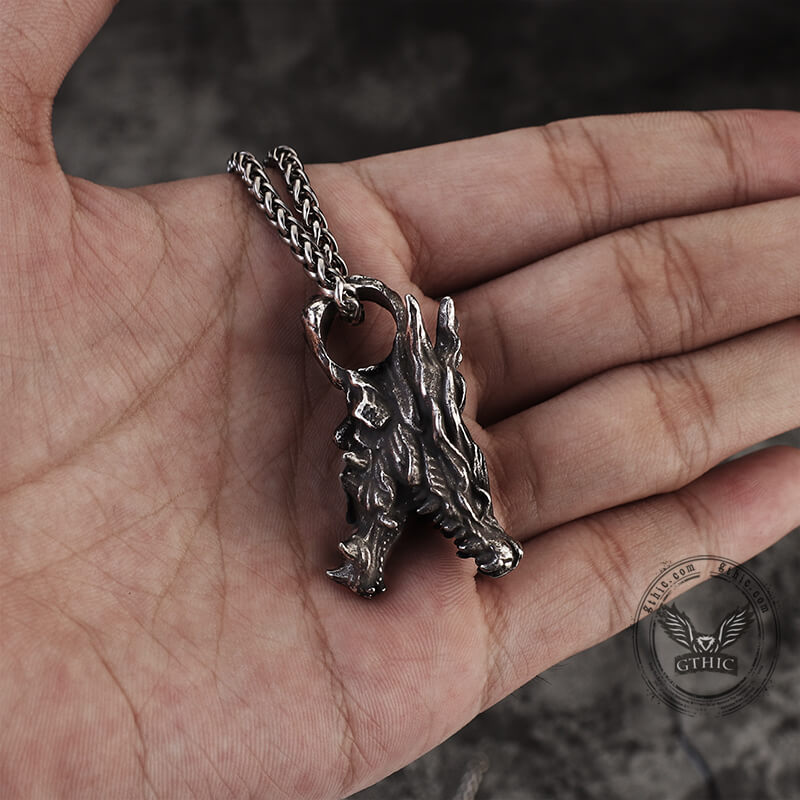 Dragon Head Pendant in Stainless Steel