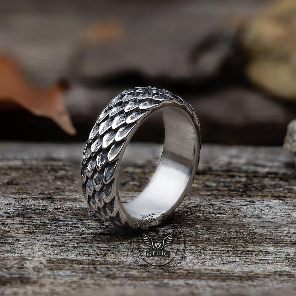 Dragon Scale Ring in Stainless Steel