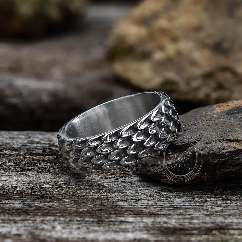 Dragon Scale Ring in Stainless Steel