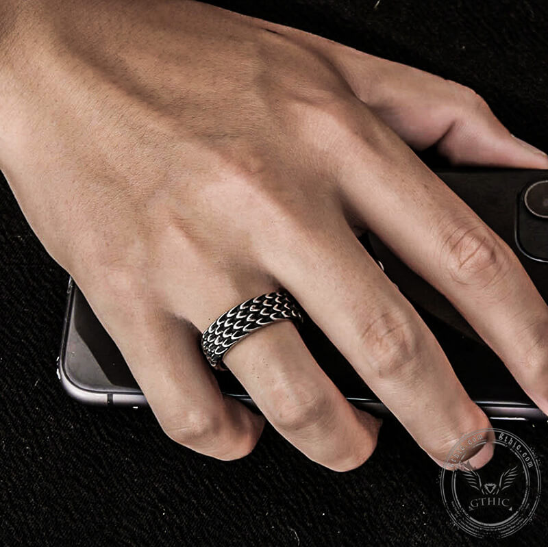 Dragon Scale Ring in Stainless Steel