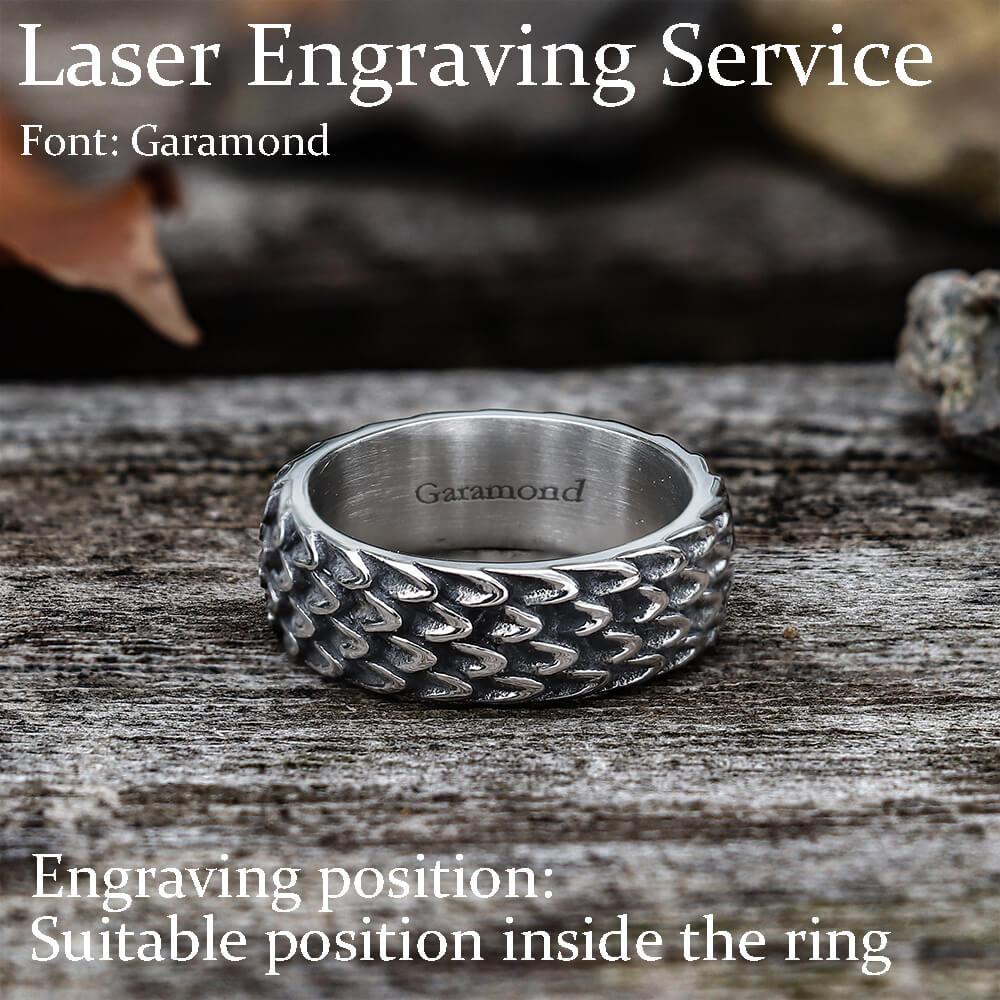 Dragon Scale Ring in Stainless Steel