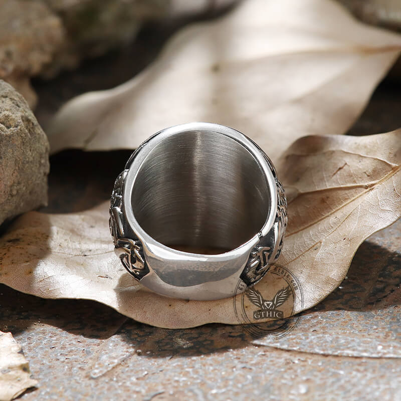 Dragon Ship Viking Ring in Stainless Steel