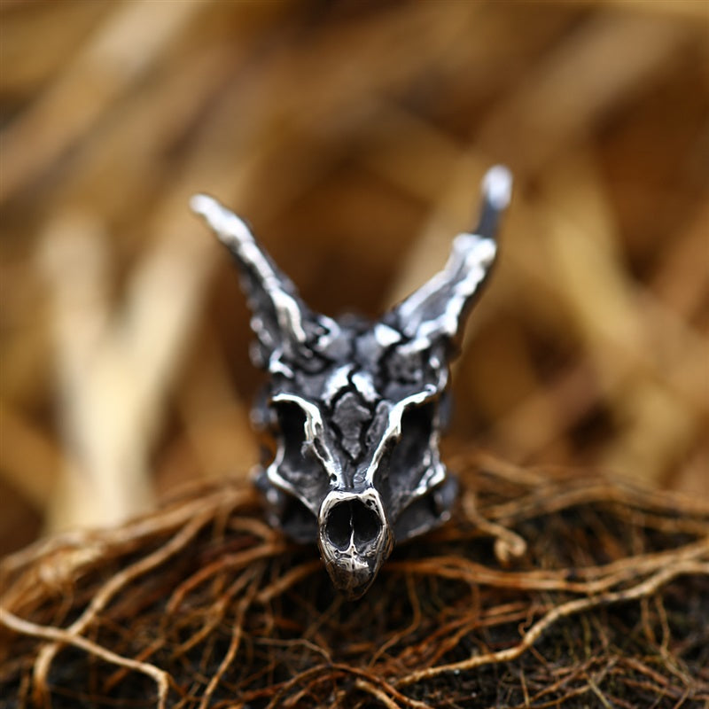 Dragon Skull Pendant in Stainless Steel