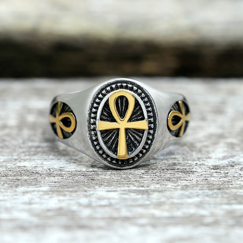 Egyptian Ankh Ring in Stainless Steel