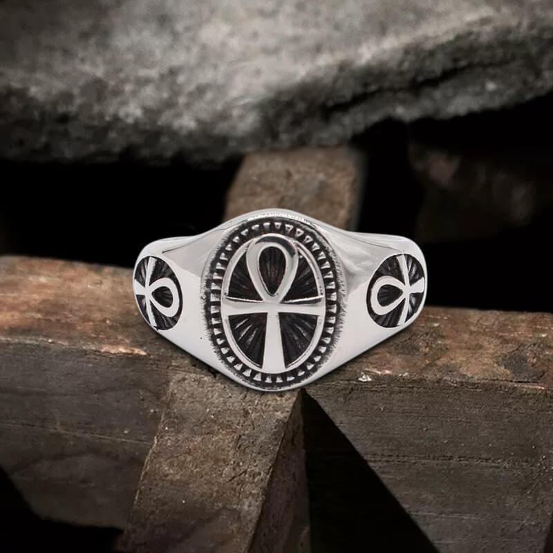 Egyptian Ankh Ring in Stainless Steel