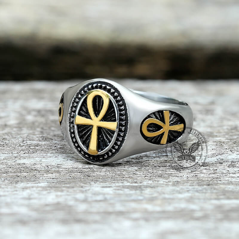 Egyptian Ankh Ring in Stainless Steel