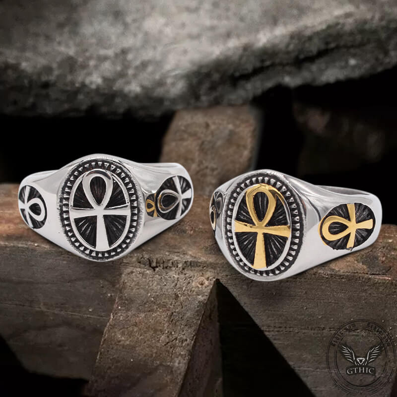 Egyptian Ankh Ring in Stainless Steel