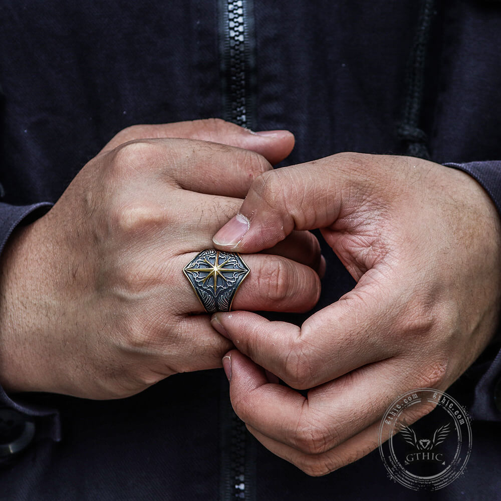 8 Point Star Ring in Stainless Steel