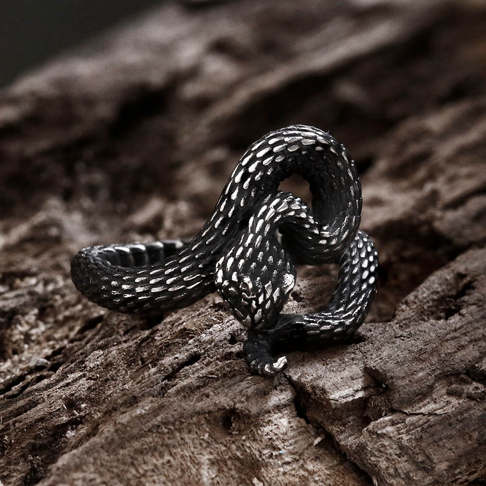 Entwined Snake Ring in Stainless Steel