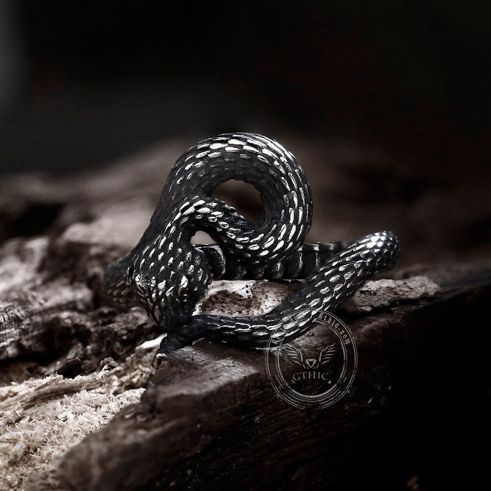 Entwined Snake Ring in Stainless Steel
