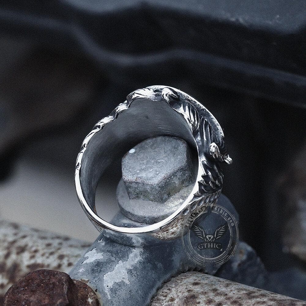 Eye Feather Ring in Stainless Steel