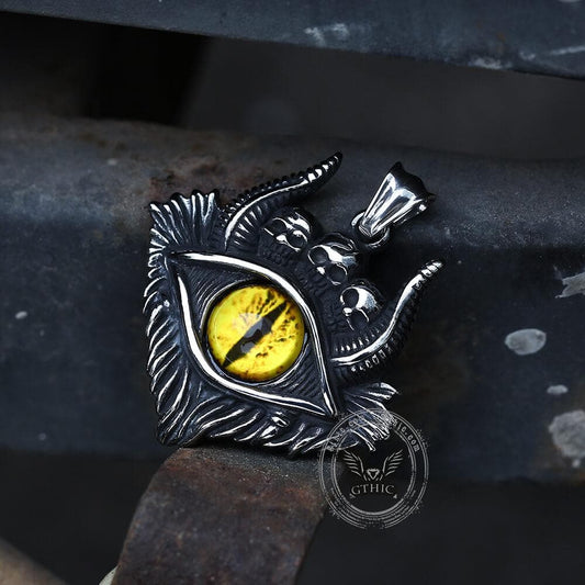 Eye of Hell Skull Pendant in Stainless Steel