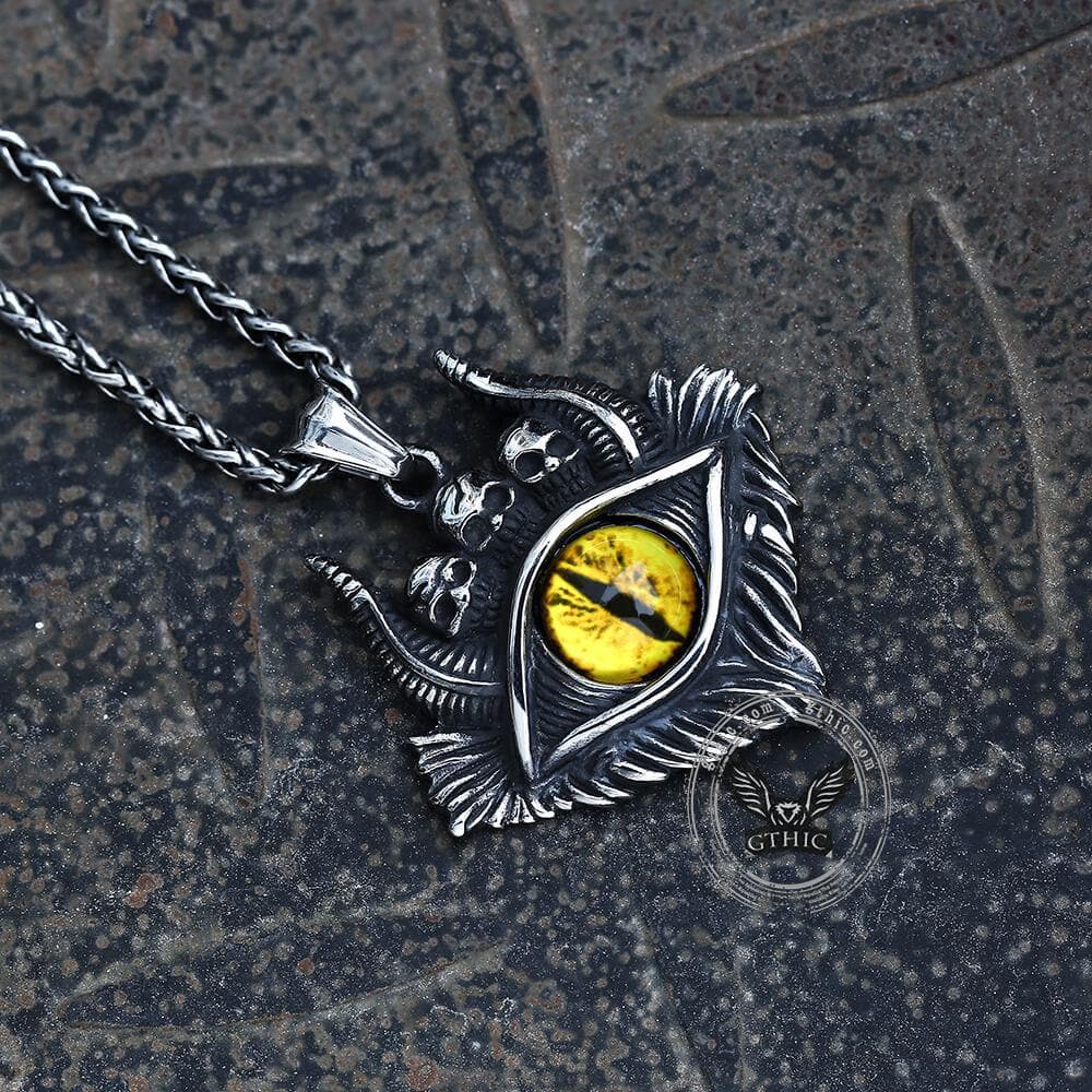 Eye of Hell Skull Pendant in Stainless Steel